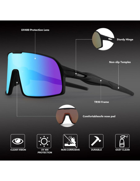 Gafas de Ciclismo BangLong UV400, Ligeras y Comodas