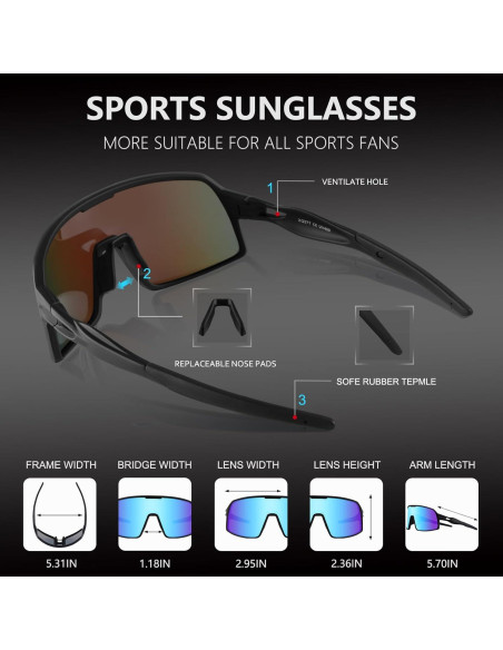 Gafas de Ciclismo BangLong UV400, Ligeras y Comodas