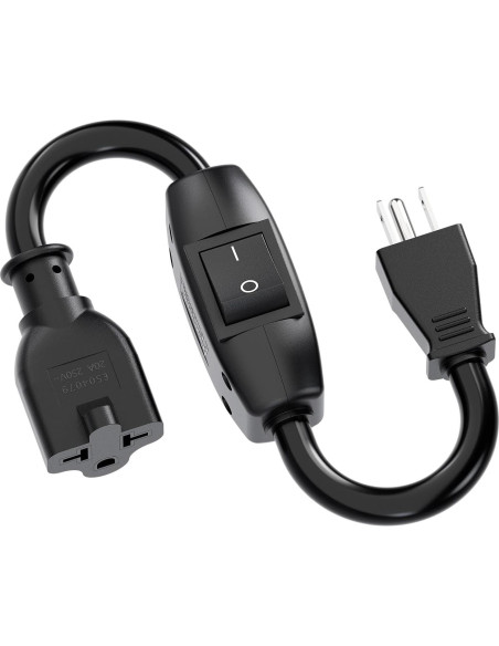 Cable de Extensión 12AWG PluGrand 32CM con Interruptor On/Off