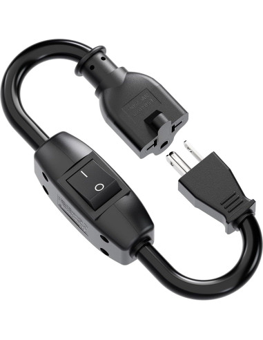 Cable de Extensión 12AWG PluGrand 32CM con Interruptor On/Off