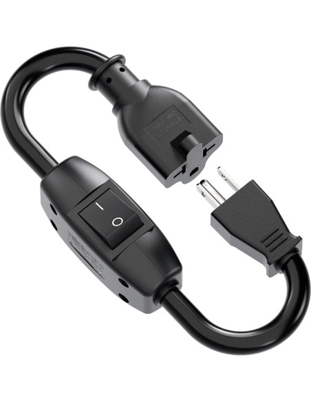 Cable de Extensión 12AWG PluGrand 32CM con Interruptor On/Off