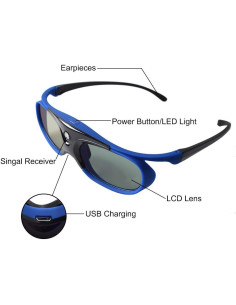 Gafas 3D Activas Cocar 3DG-JX30-BL DLP-Link 144Hz 2
