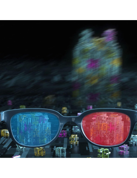 Paquete de 4 Gafas 3D Rojas Azules Craftshou para Películas