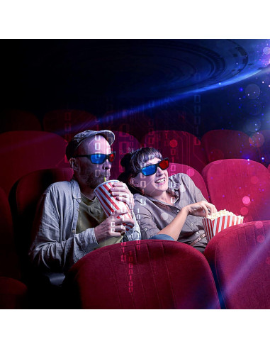 Paquete de 4 Gafas 3D Rojas Azules Craftshou para Películas