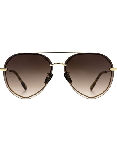 Gafas de sol aviador DIFF Lenox UV400 doradas para mujer