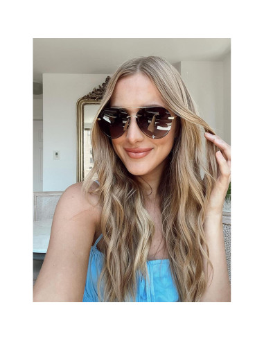 Gafas de sol aviador DIFF Lenox UV400 doradas para mujer