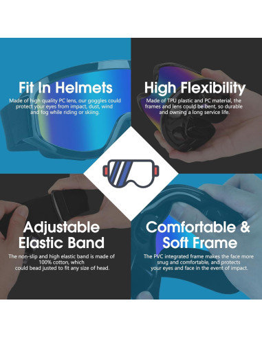 Gafas de Motocross UV400 - Protección Viento y Polvo