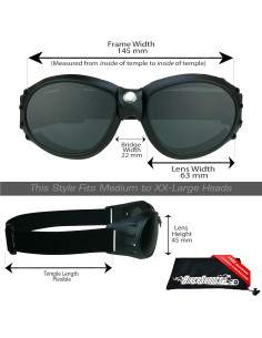Gafas de Seguridad Bikershades con Espuma Acolchada UV400 2