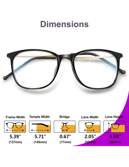 Gafas VISOONE Gael Antideslizantes TR90 Luz Azul Talla M