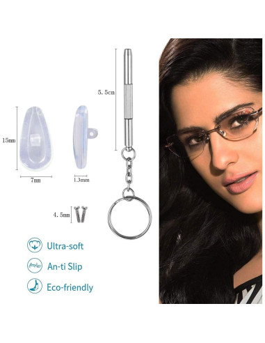 Kit de Reparación de Gafas Askilt con Almohadillas de Silicona