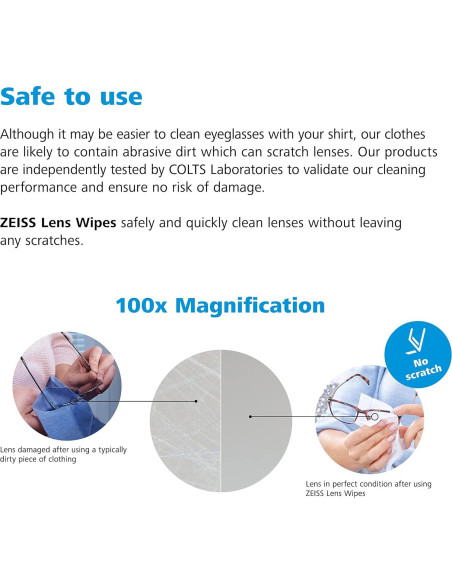 Toallitas de limpieza ZEISS 200 unidades para lentes ópticos