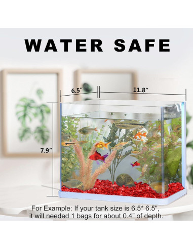 Keedolla Rocas de Acuario 1.43kg Vidrio Rojo Decoración