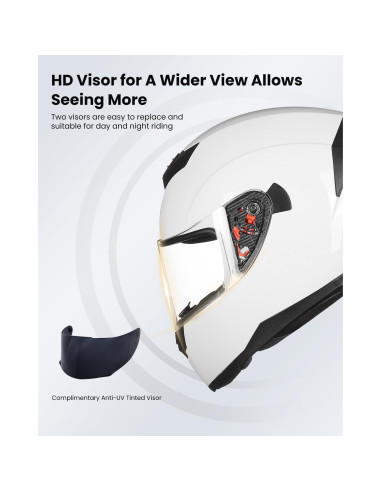 Casco de Motocicleta ILM 317 Blanco Mediano Certificado DOT