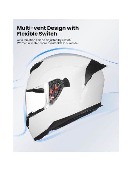 Casco de Motocicleta ILM 317 Blanco Mediano Certificado DOT