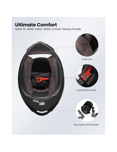 Casco de Motocicleta ILM 317 Blanco Mediano Certificado DOT