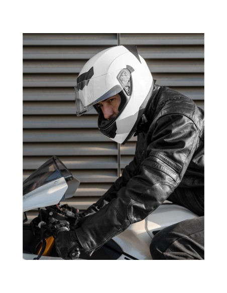 Casco de Motocicleta ILM 317 Blanco Mediano Certificado DOT