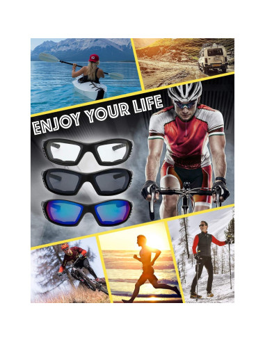 Gafas de Motocicleta The Fresh FR13 UV400 3 Pares Acolchadas