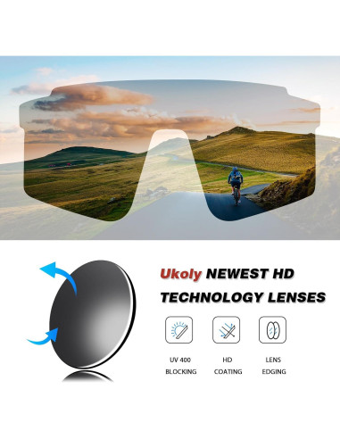 Gafas de Ciclismo Ukoly con 3 Lentes Intercambiables