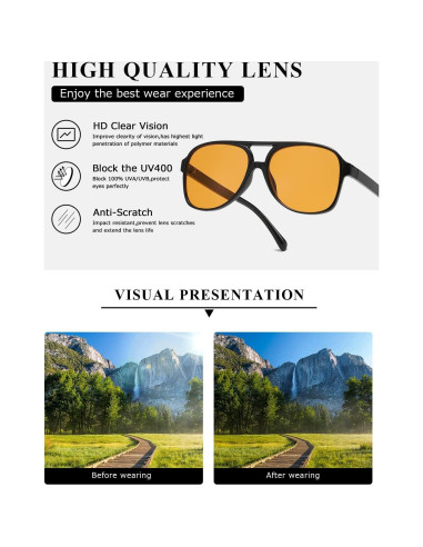 Gafas de sol aviador TIANYESY retro unisex 54x63mm