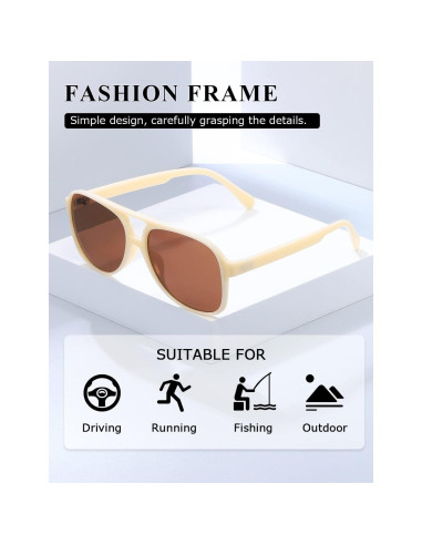 Gafas de sol aviador TIANYESY retro unisex 54x63mm