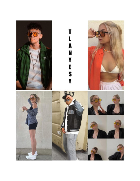 Gafas de sol aviador TIANYESY retro unisex con protección UV