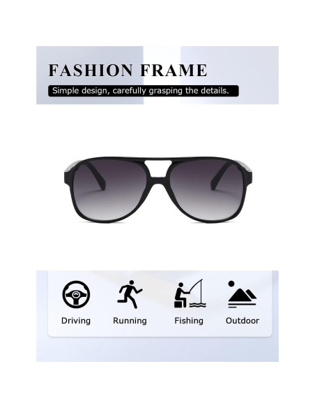 Gafas de sol aviador TIANYESY retro unisex con protección UV