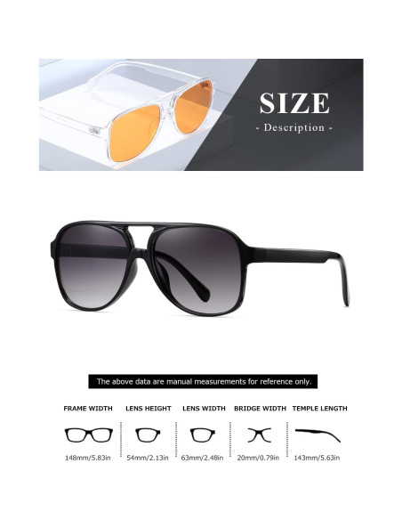 Gafas de sol aviador TIANYESY retro unisex con protección UV