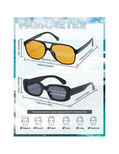 Gafas de sol aviador TIANYESY retro unisex con protección UV