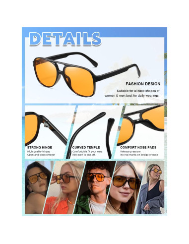 Gafas de sol aviador TIANYESY retro unisex con protección UV