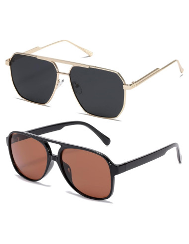 Gafas de sol aviador TIANYESY retro unisex con protección UV