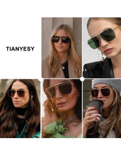 Gafas de sol aviador TIANYESY retro unisex con protección UV 2