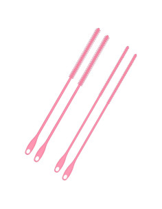 4 Cepillos de Silicona para Pajitas PEUTIER 6mm y 8mm Rosa