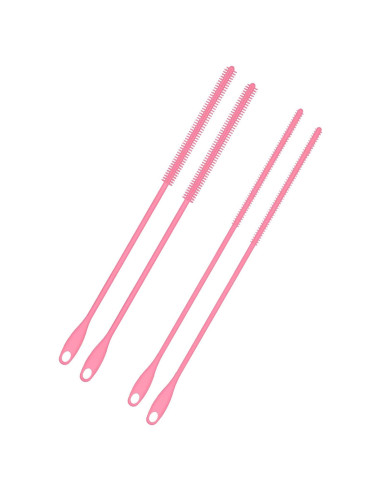 4 Cepillos de Silicona para Pajitas PEUTIER 6mm y 8mm Rosa