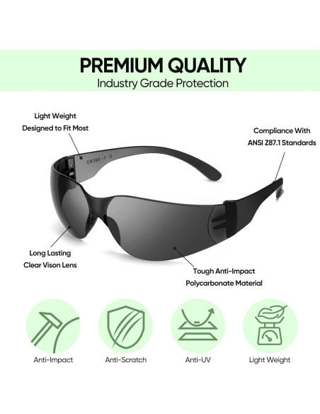 Gafas de Seguridad TICONN Transparentes Resistencia Rayones