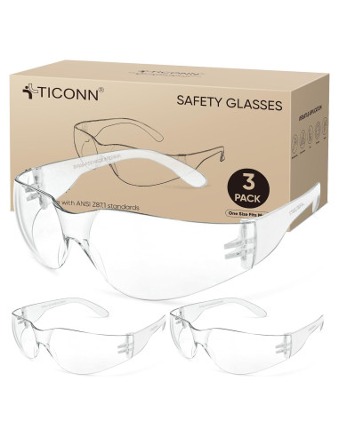Gafas de Seguridad TICONN Transparentes Resistencia Rayones