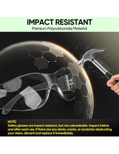 Gafas de Seguridad TICONN Transparentes Resistencia Rayones