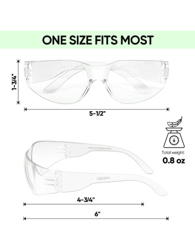 Gafas de Seguridad TICONN Transparentes Resistencia Rayones