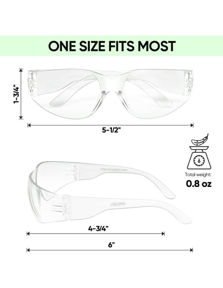Gafas de Seguridad TICONN Transparentes Resistencia Rayones