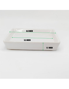 Plato Cuadrado para Plantas 15 cm Cerámica Blanca Saupotcer - 2 Piezas 2