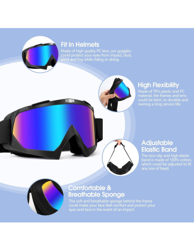 Gafas de Motocicleta Lievermo 2 Paquete ATV Off-Road