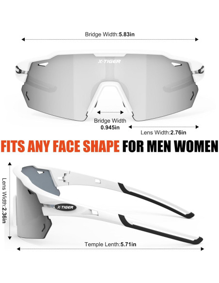 Gafas de Ciclismo X-TIGER con 5 Lentes Intercambiables
