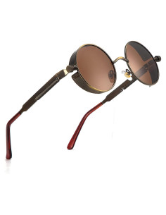Gafas de sol Steampunk GYsnail redondas polarizadas