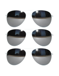 Juego de 3 Gafas de Sol Aviador Metal Color Espejo