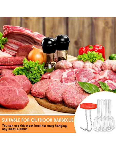 Kit de Herramientas de Carnicero Shimeyao - 4 Raspadores y 2 Ganchos