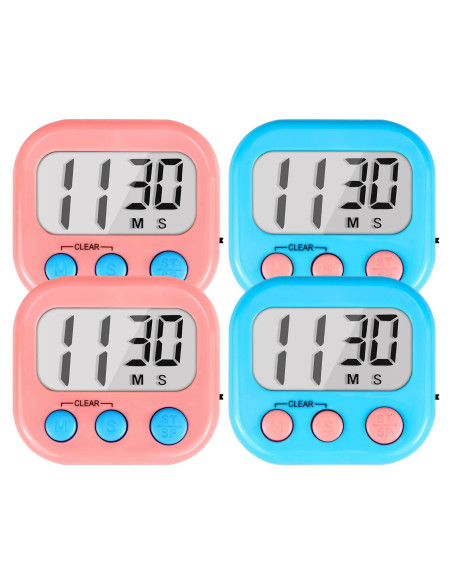 Temporizador Digital Magnético AOUCE 4 Pack Azul Rosa