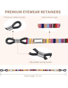 Correa para Gafas BILIONE 6 Pcs Cuero Soporte Ajustable 2