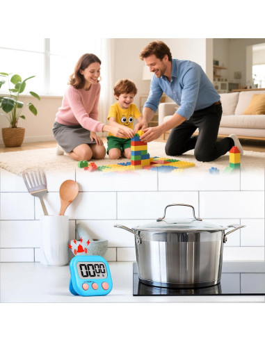 Temporizador Digital Magnético AOUCE 4 Pack Azul Rosa