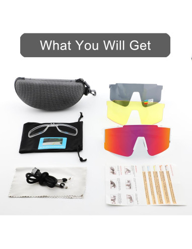 Gafas de sol OULAIQI Olq-616 con 3 lentes intercambiables