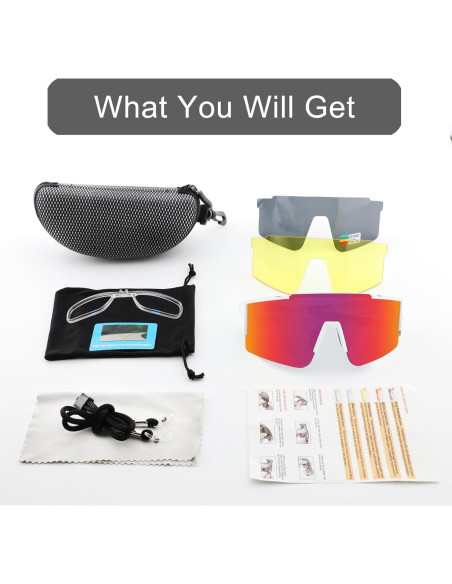 Gafas de sol OULAIQI Olq-616 con 3 lentes intercambiables