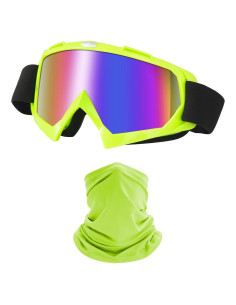 Gafas de Motocicleta LJDJ con Balaclava UV Verde